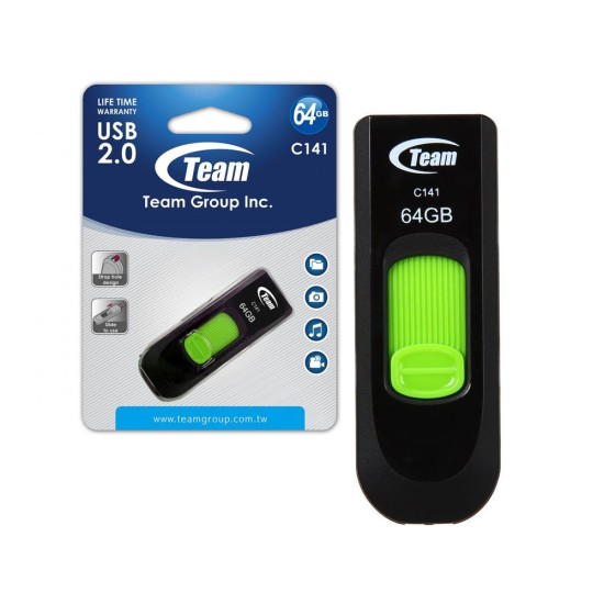 PENDRIVE TEAM GROUP C141 64GB USB 2.0 (TC14164GG01) PRETO PENDRIVE TEAM GROUP C141 64GB USB 2.0 (TC14164GG01) PRETO